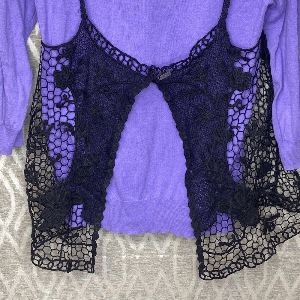Poof! Crochet Open Back Tank in Black - Picture 4 of 4